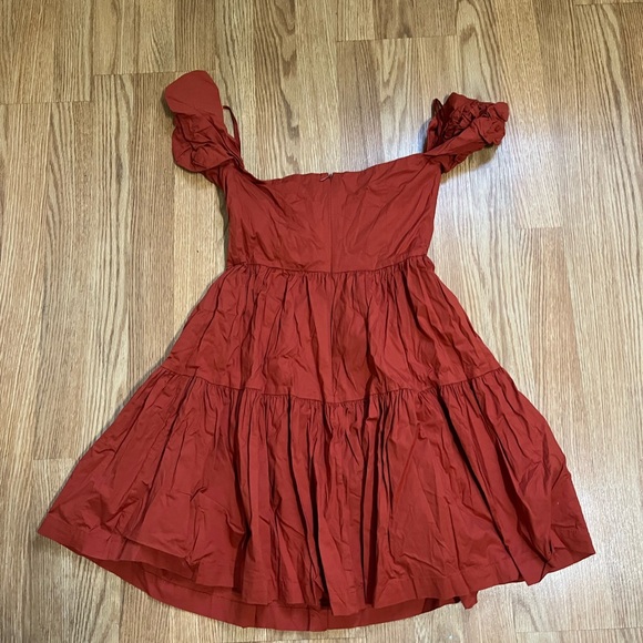 Staud Elio Cotton Minidress in Orange Size 6 - Picture 8 of 10